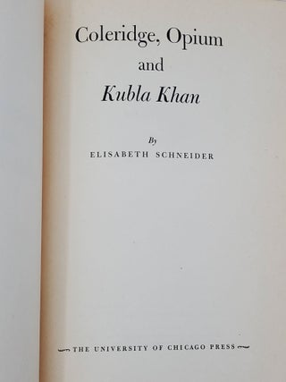 Coleridge, Opium and Kubla Khan