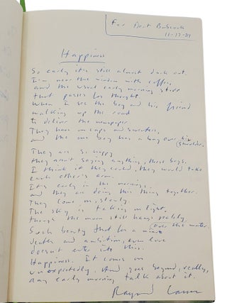 Writing journal with 5 autographed "Fair Copies" of poems in each author's hand