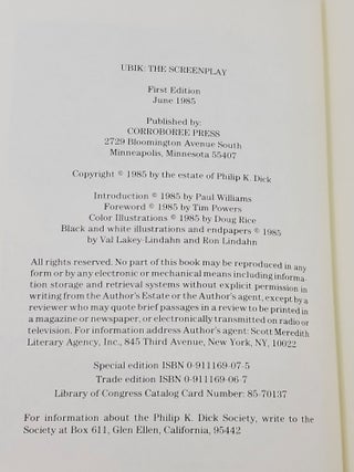 Ubik: The Screenplay