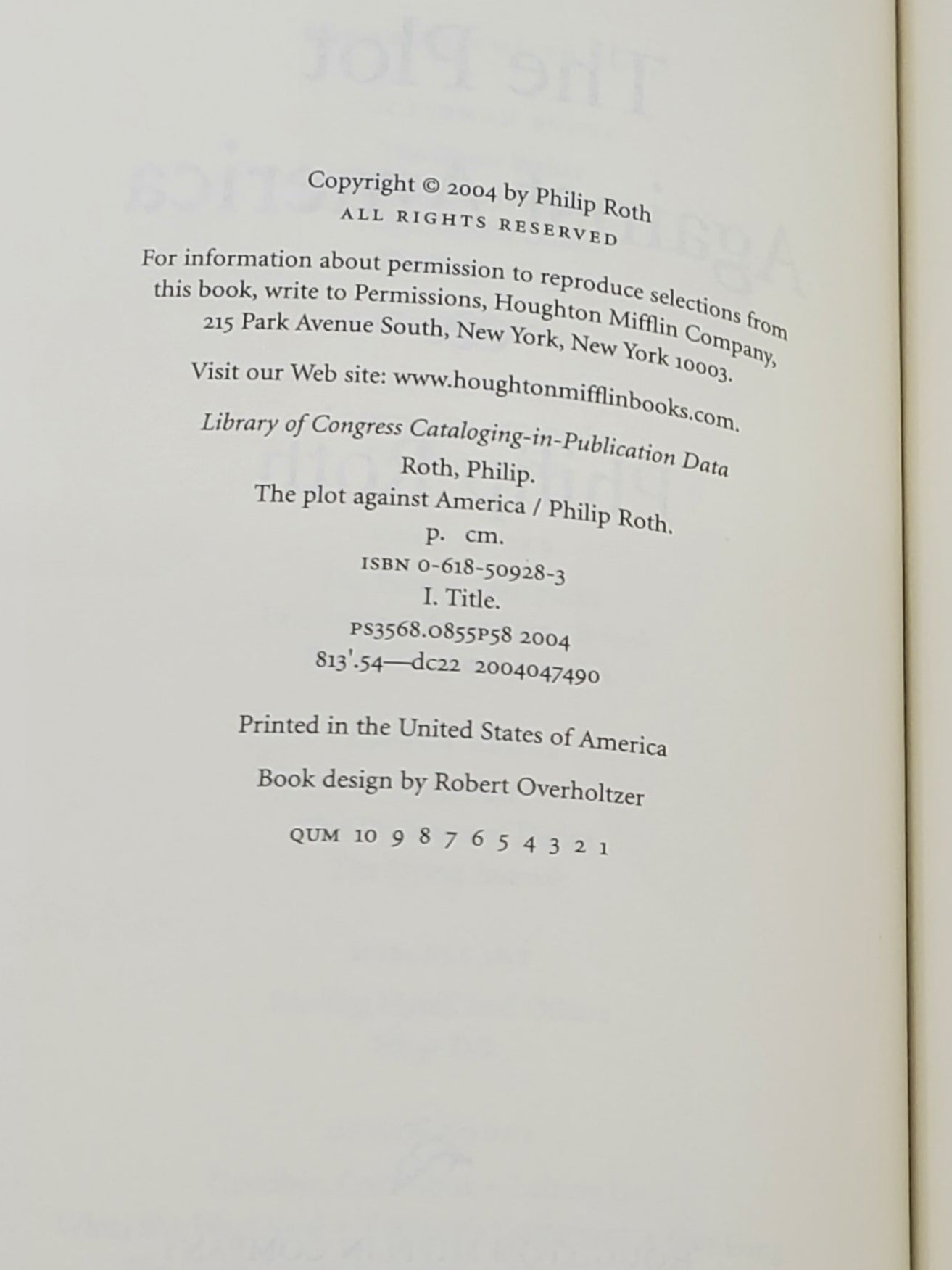 Philip Roth Plot The Plot Against America | Philip Roth | First Edition, First Printing