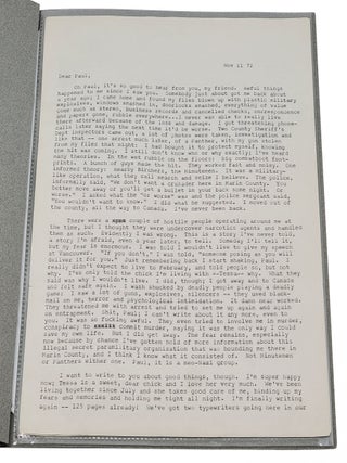 Typed Letter Signed to Literary Executor Paul Williams - 11/11/1972
