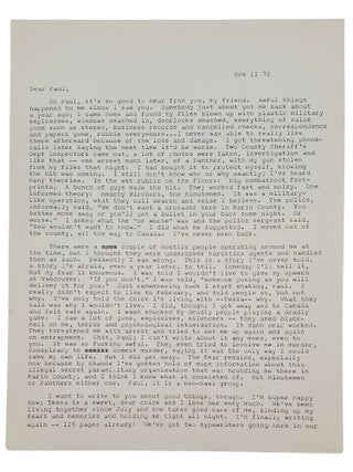Typed Letter Signed to Literary Executor Paul Williams - 11/11/1972