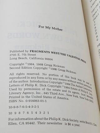 Philip K. Dick: In His Own Words