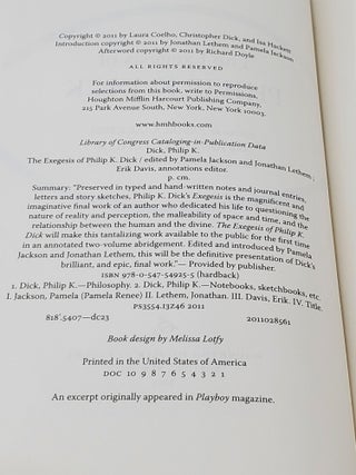 The Exegesis of Philip K. Dick