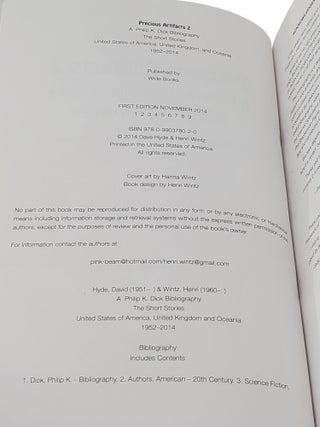 Precious Artifacts 2: A Philip K. Dick Bibliography