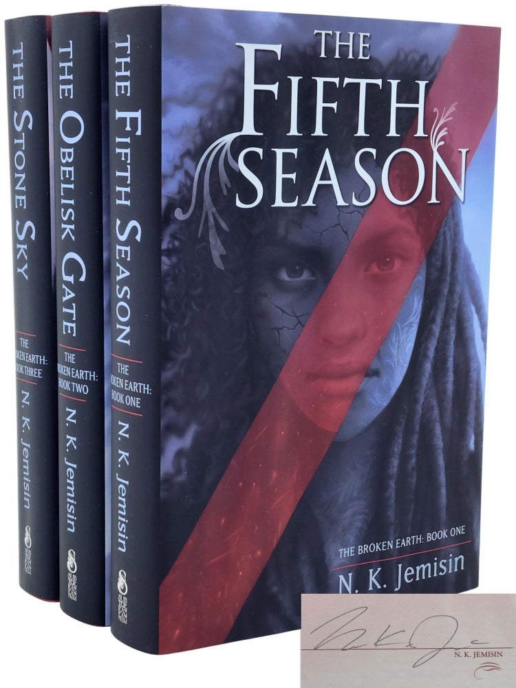 #11110 The Broken Earth Trilogy: The Fifth Season, Book 1; The Obelisk Gate, Book 2; The Stone Sky, Book 3. N. K. Jemisin.