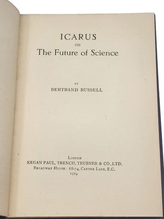 Icarus; or the Future of Science